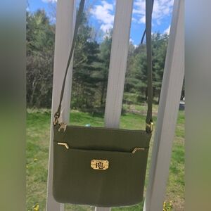 Ralph Lauren Modern Chic Crossbody Handbag Purse Adjustable Strap In Green